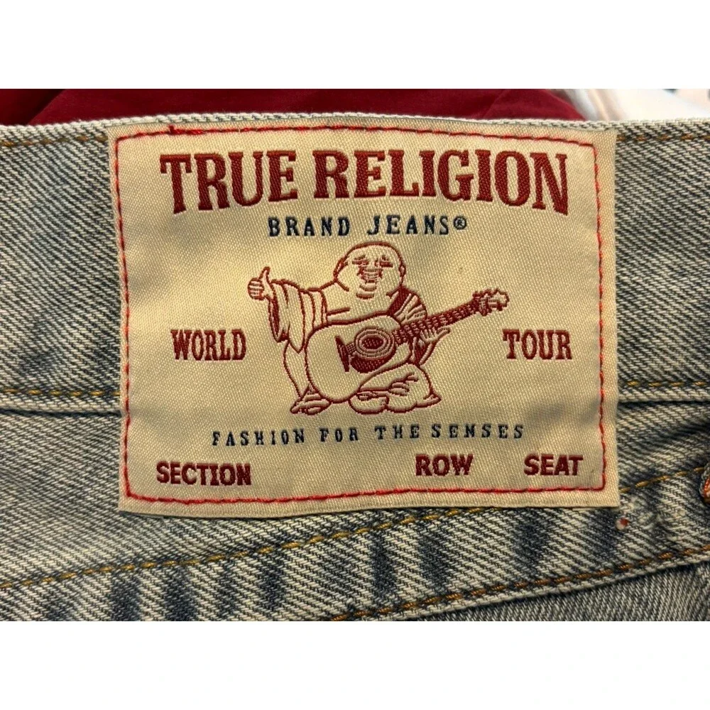 New True Religion Ricky Relaxed Straight W33 Raw Hem Shorts Retail $80